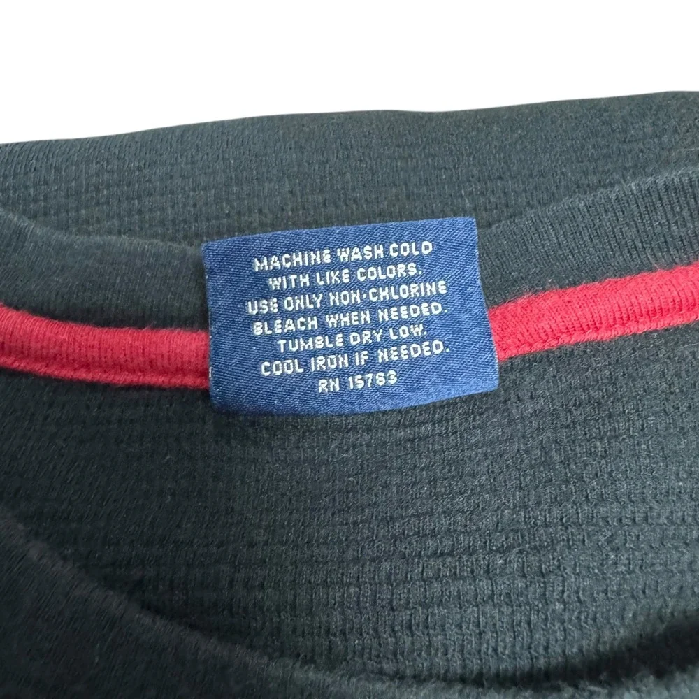Polo Ralph Lauren Mens Waffle‎ Knit Long Sleeve Sleepwear Top XL Red Logo